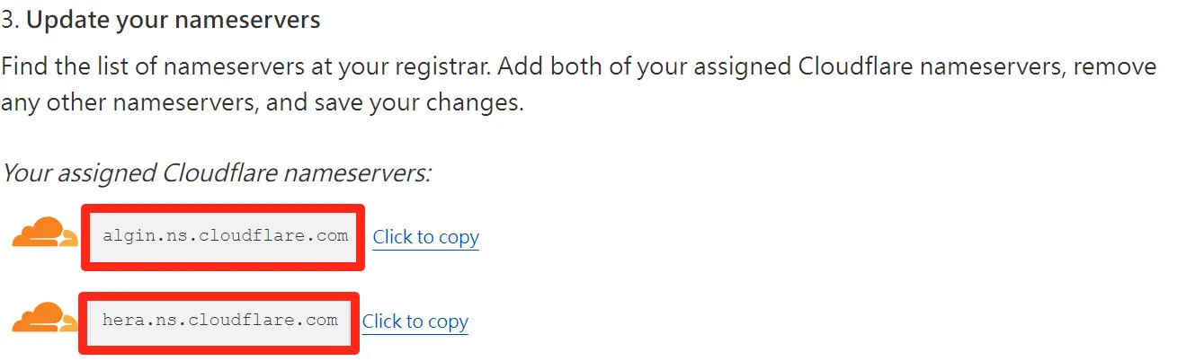 cloudflare 提供的 nameserver